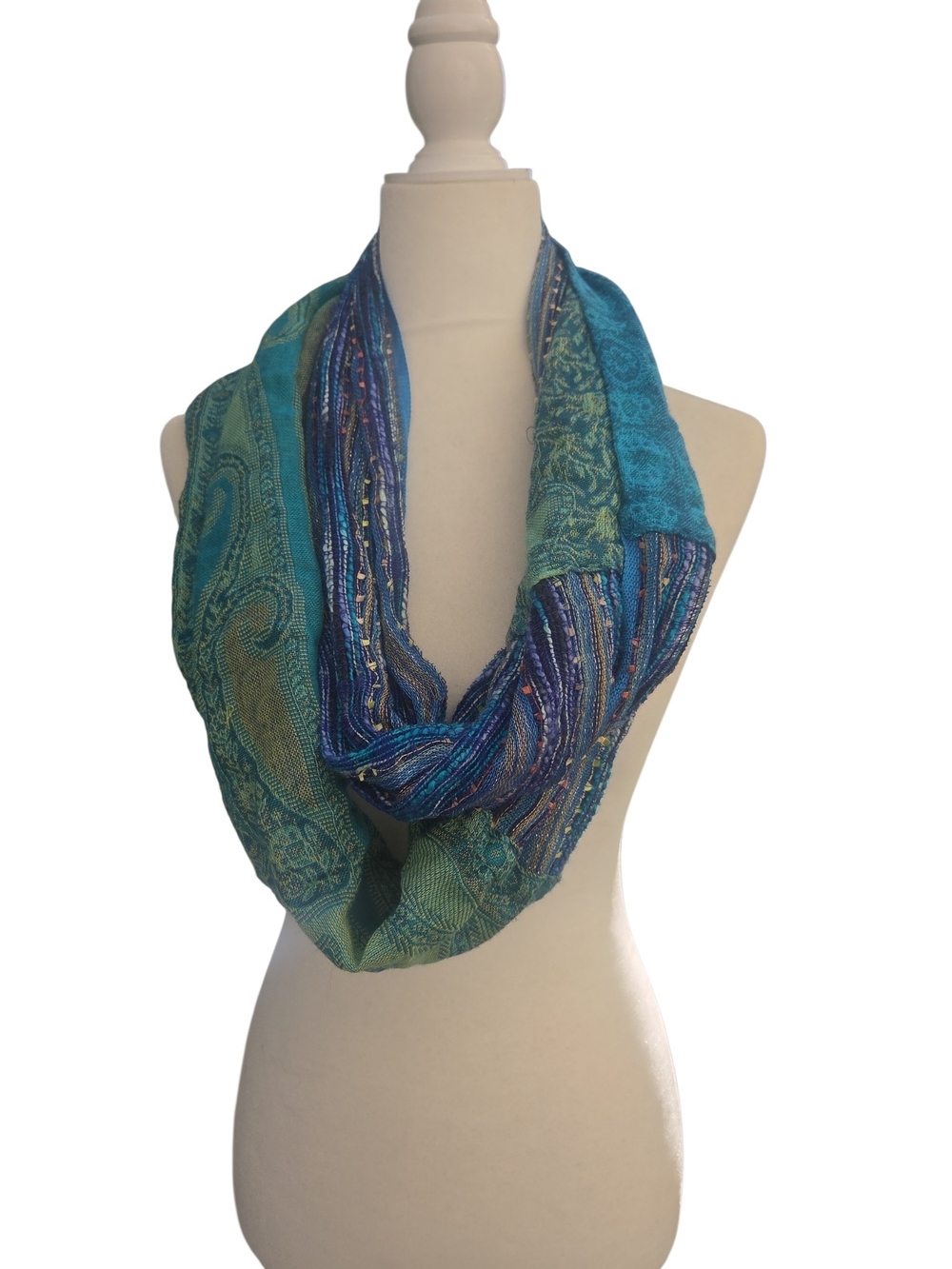 Blue-Green Infinity Scarf - Versatile Women's Accessory